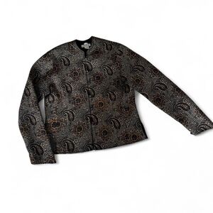 Orvis Black and Brown Paisley 100% cotton Button up Jacket